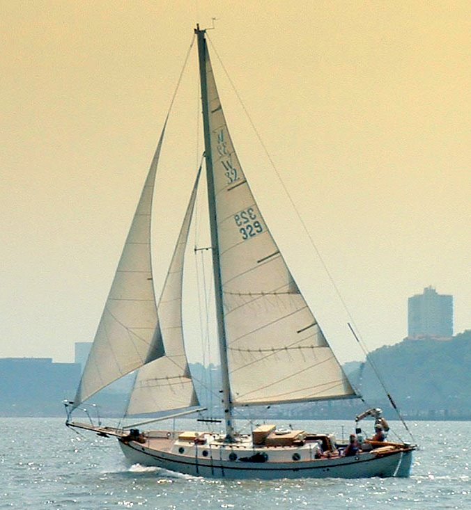 She's not a terribly large boat but she comes with the biggest of swimming pools! westsail_2